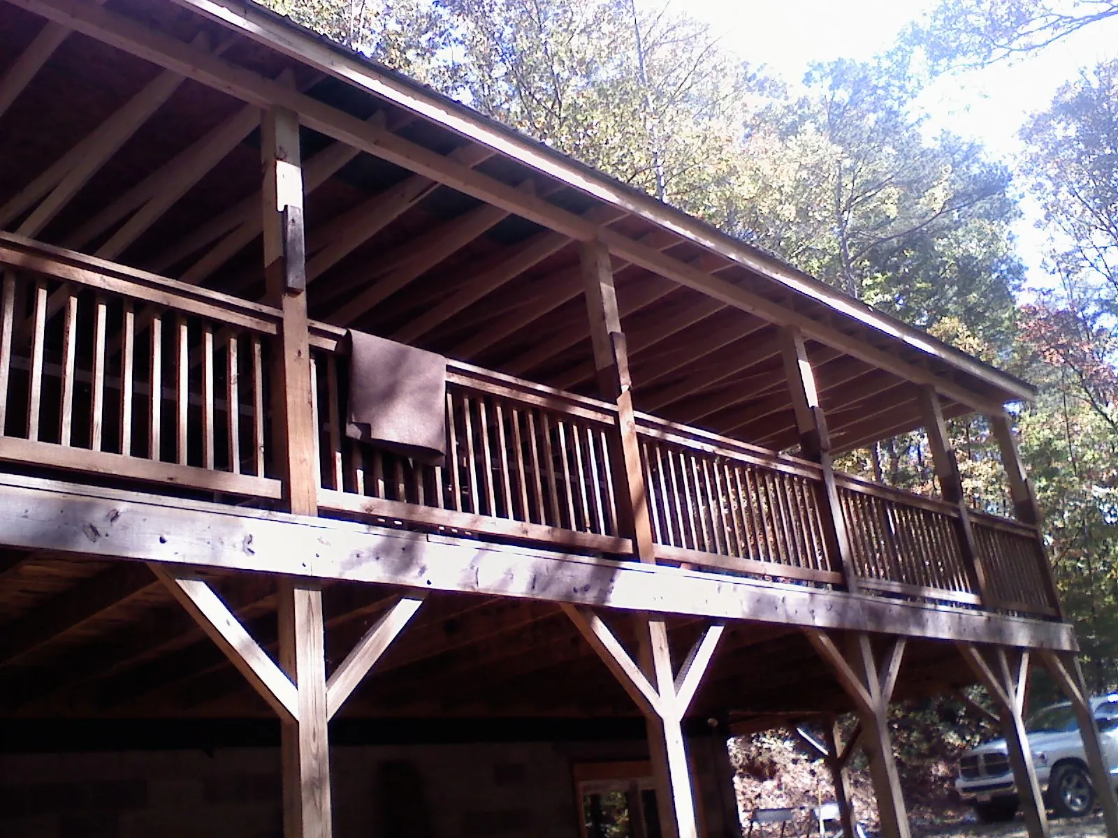 Timber framing under a new elevated porch and deck — Roof Leak Repair in Fond Du Lac by Roofing Brothers